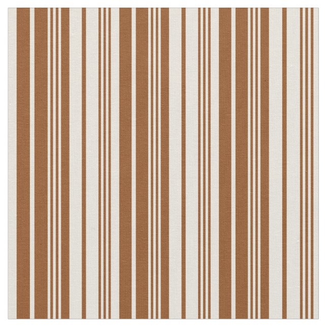 Braune und beige farbige Linien Stoff (Nahaufnahme)