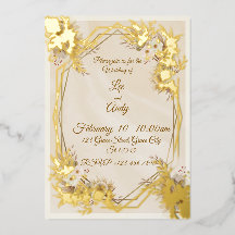 Braune und beige Hochzeitseinladung
