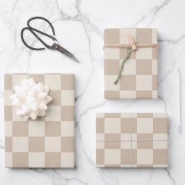 Braune und beige Karton Geschenkpapier Set