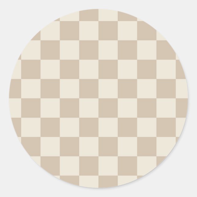 Braune und beige Karton Runder Aufkleber (Vorderseite)