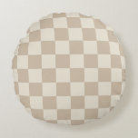 Braune und beige Karton Rundes Kissen<br><div class="desc">Braune und beige Karton</div>
