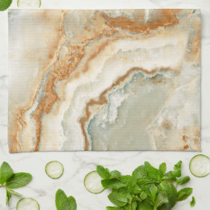 Braune und beige Steinstruktur Geschirrtuch