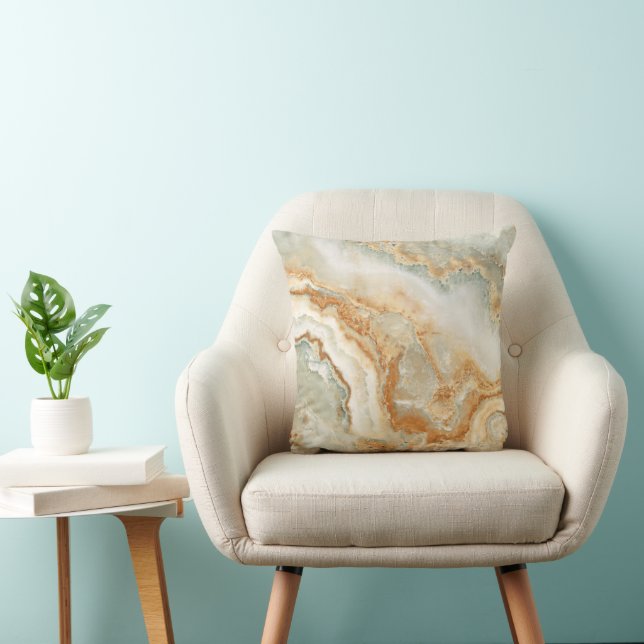 Braune und beige Steinstruktur Kissen (Stuhl )