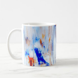 Braune und blaue Flüssigmalerei Kaffeetasse
