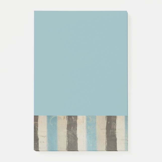 Braune und blaue horizontale Streifen in Wasserfar Post-it Klebezettel (Vorderseite)