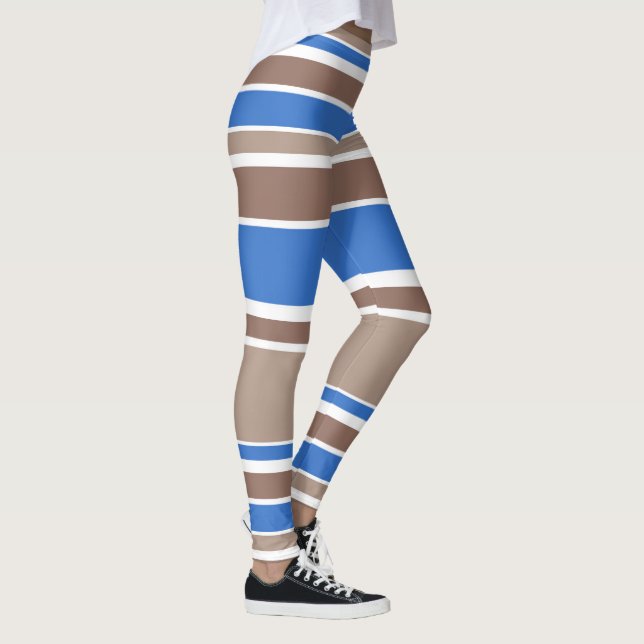 Braune und blaue Streifen Leggings (Rechts)