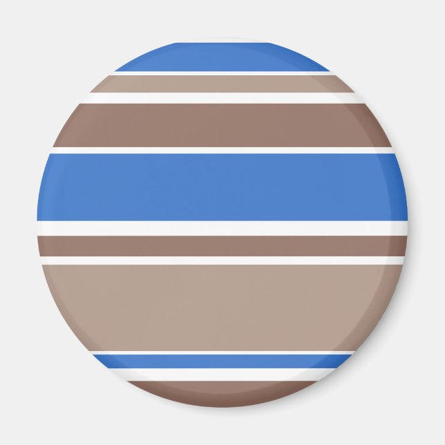Braune und blaue Streifen Magnet (Vorne)