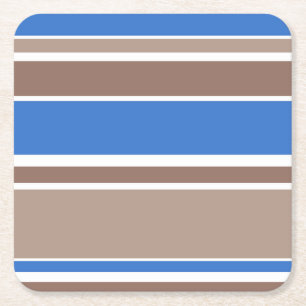 Braune und blaue Streifen Rechteckiger Pappuntersetzer