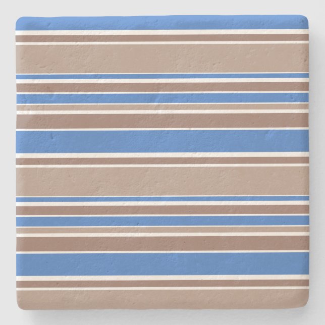 Braune und blaue Streifen Steinuntersetzer (Vorderseite)