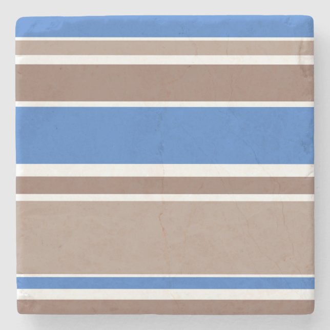 Braune und blaue Streifen Steinuntersetzer (Vorderseite)