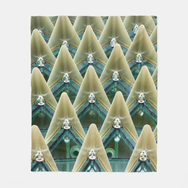 Braune und blaue Tapete Fleecedecke (Vorderseite)