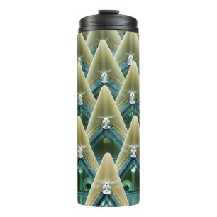 Braune und blaue Tapete Thermosbecher