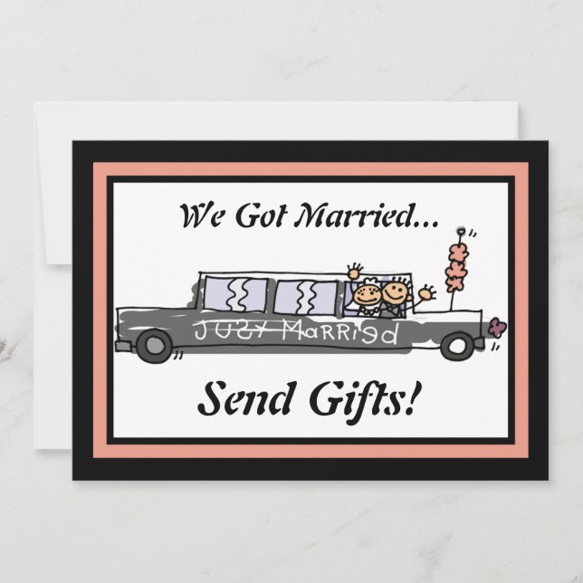 Bräune und Bräuche Limo Elopement / Empfang Einladung (Vorderseite)
