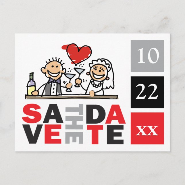 Bräune und Bräuche Save the Date Postkarten (Vorderseite)
