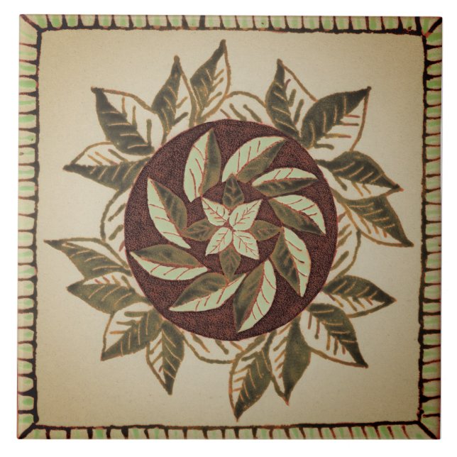 Braune und braune Blätter Keramik Tile Fliese (Vorderseite)