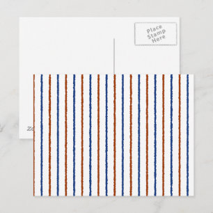 Braune und braune blaue Streifen mit ungefärbten L Postkarte