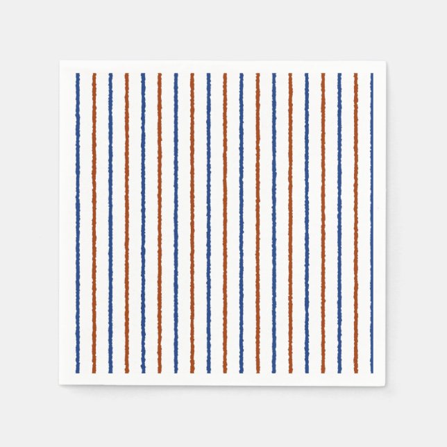 Braune und braune blaue Streifen mit ungefärbten L Serviette (Vorderseite)