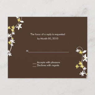 Braune und gelbe Hochzeitskarten RSVP Karte