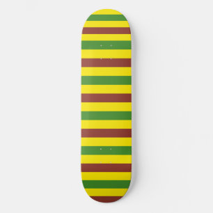 Braune und gelbe Streifen - Design Skateboard