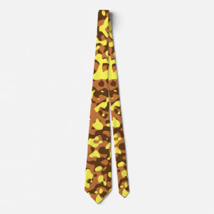 Braune und gelbe Wüste Camouflage Muster Krawatte