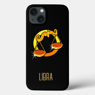 Braune und goldene Libra-Tierzeichen schwarz Case-Mate iPhone Hülle