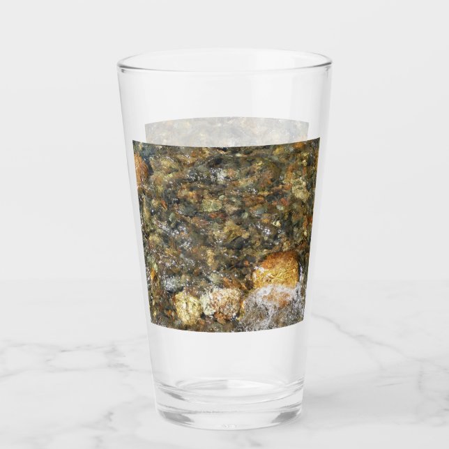 Braune und graue, natürliche Abstrakte Kies Glas (Vorderseite)