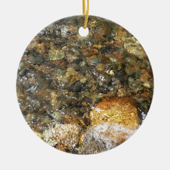 Braune und graue, natürliche Abstrakte Kies Keramikornament (Vorne)