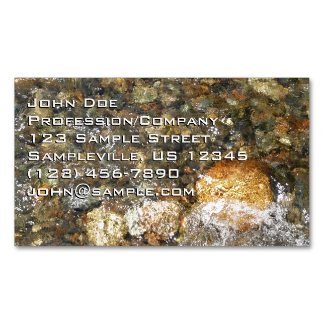 Braune und graue, natürliche Abstrakte Kies Magnetische Visitenkarte (Vorderseite)