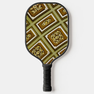 Braune und grüne Architektur Pickleball Schläger