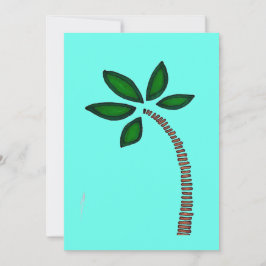 Braune und grüne Palmen zeichnend Feiertagskarte