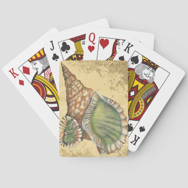 Braune und grüne Seashell Spielkarten (Rückseite)