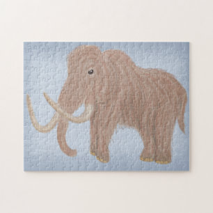 Braune und helle blaue Wolle-Mammoth-Illustration