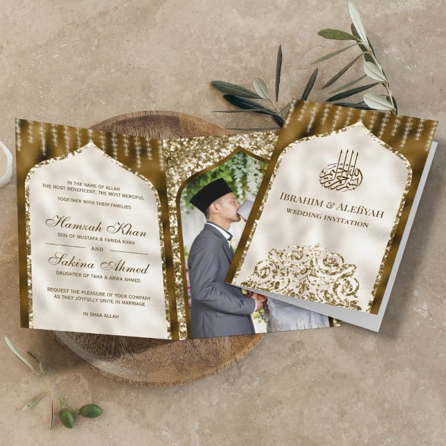 Braune und ivorische Vintage Goldmedaille Einladung (Von Creator hochgeladen)