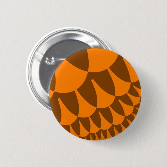 Braune und orangefarbene Schuppen Button (Vorne & Hinten)