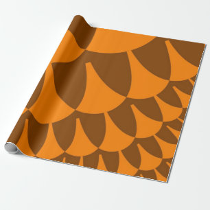 Braune und orangefarbene Schuppen Geschenkpapier