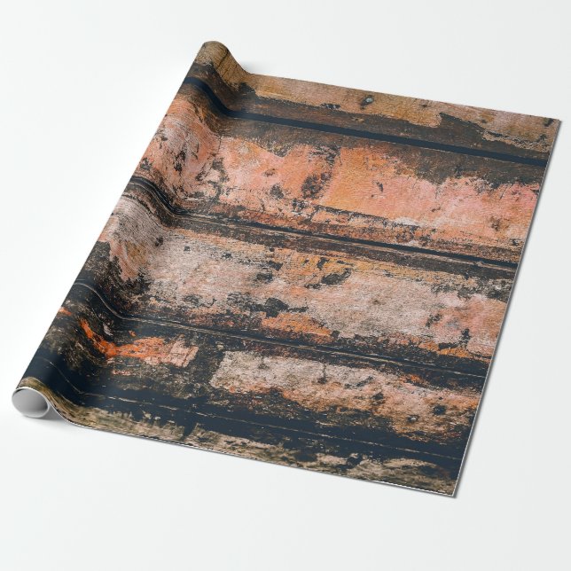 Braune und orangefarbene Tafel Geschenkpapier (Ungerollt)
