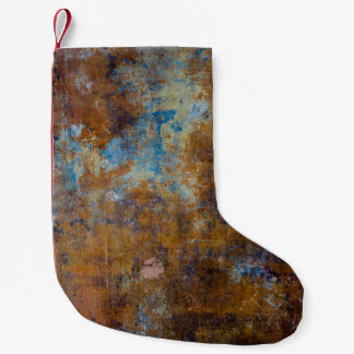 Braune und rosa Holzfläche Kleiner Weihnachtsstrumpf