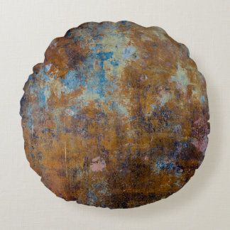 Braune und rosa Holzfläche Rundes Kissen