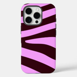 Braune und rosa Zebra Print iPhone 16 Pro Hülle