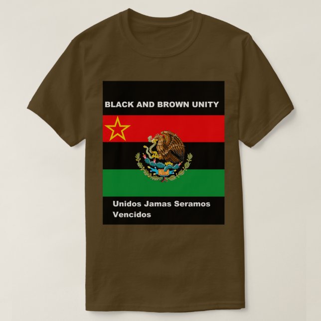 Braune und schwarze Einheit T-Shirt (Design vorne)