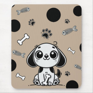 Braune und schwarze Fischgräten Welpen Hund süß Bü Mousepad