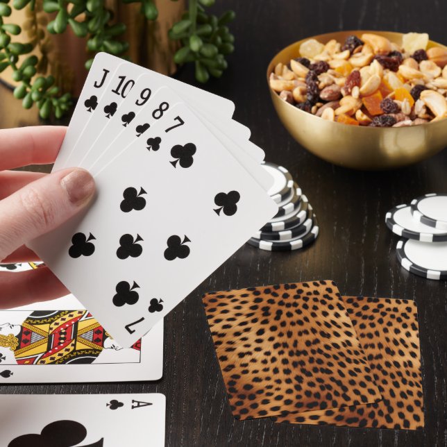 Braune und schwarze Geparden Spielkarten (In Situ)