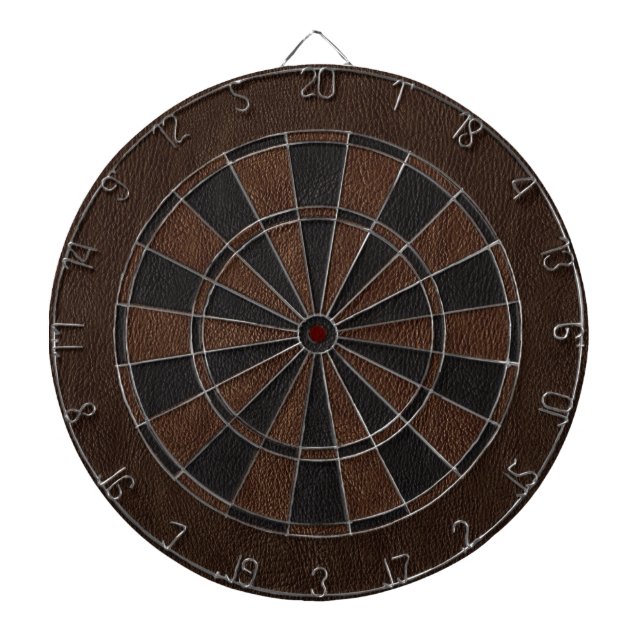 Braune und schwarze Leder drucken Dartscheibe (vorne)