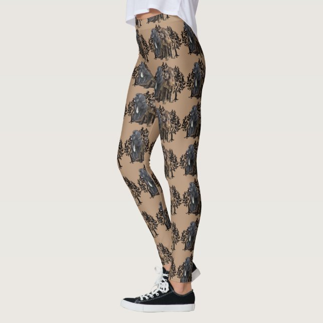 Braune und schwarze Leggings (Links)
