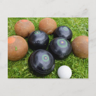 Braune und schwarze Vintage-Lawn-Bowls, Postkarte