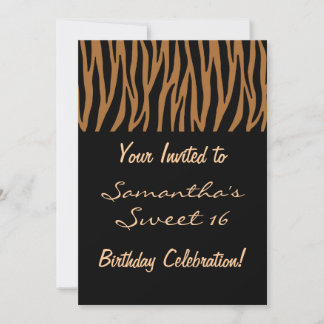 Braune und schwarze Zebra-Invites Einladung