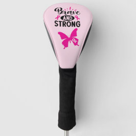 Braune und starke Krebserkrankung rosa Schmetterli Golf Headcover