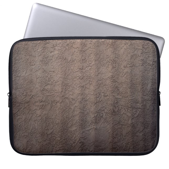 Braune und weiße Blumentextilien Laptopschutzhülle (Vorderseite)
