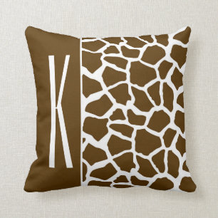 Braune und weiße Giraffe Kissen