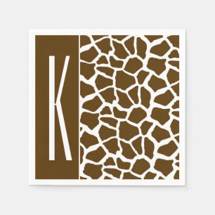 Braune und weiße Giraffe Serviette
